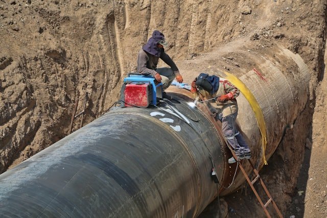 Trabajos de inspección sobre componentes metálicos en nave industrial